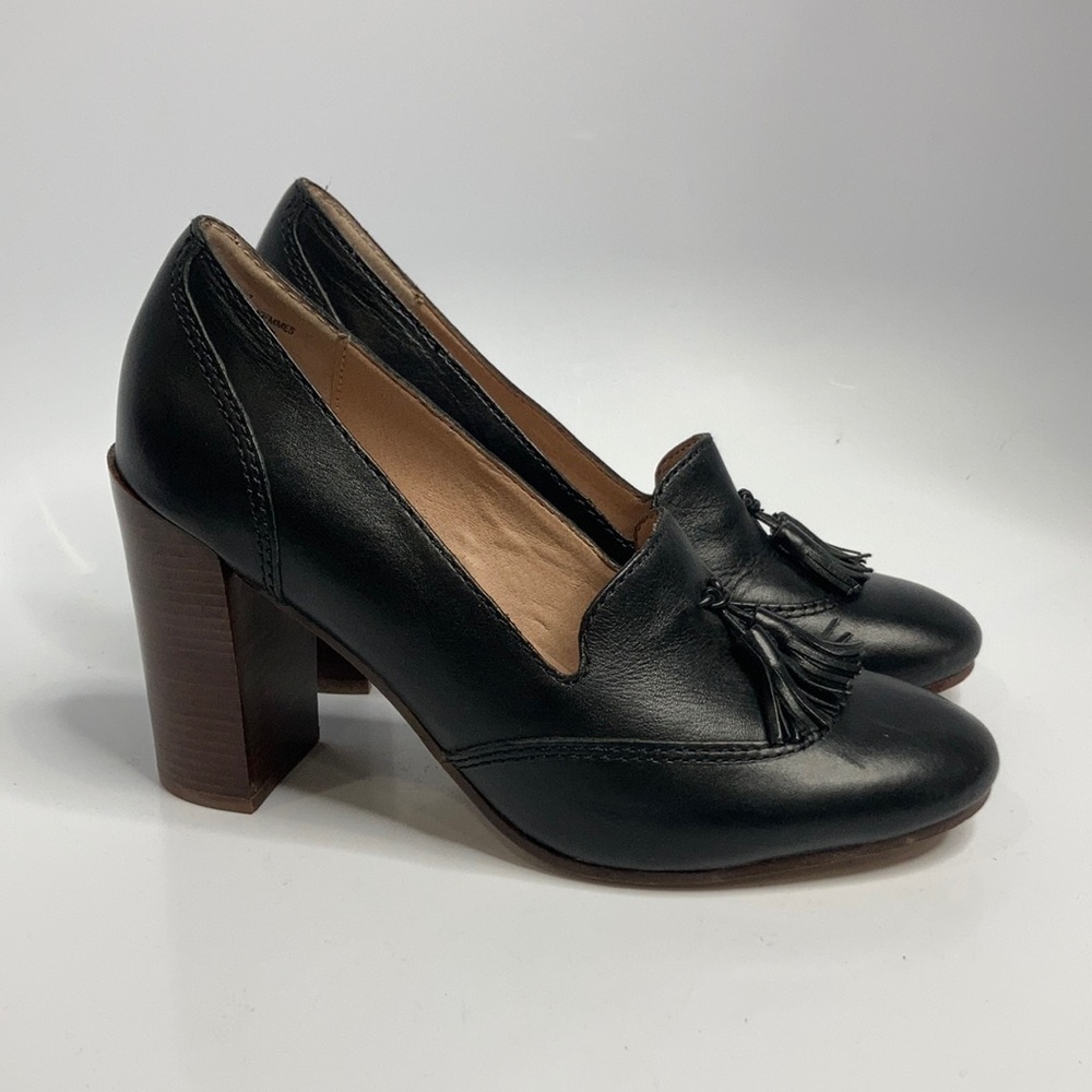 Lands End black block heel shoes size 7.5